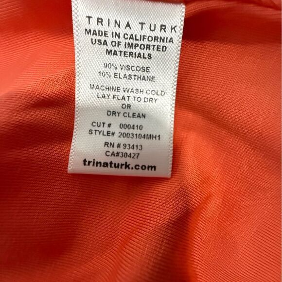 Trina Turk Coral Orange Layered Flowey Tank Top - Picture 3 of 6